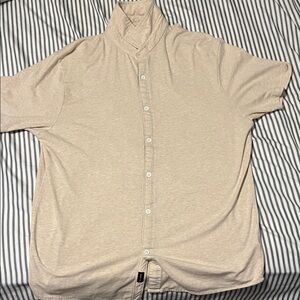 Kenneth Cole Light Beige Casual Button Down Shirt